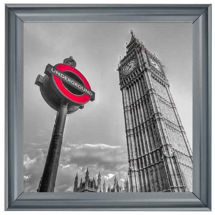 CY007 Underground sign by Big Ben - B&W