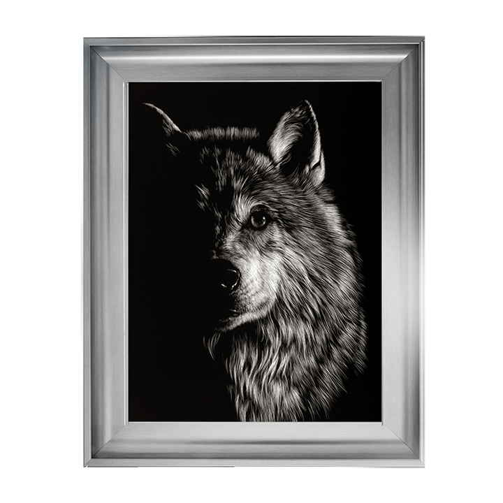 Scratchboard Wolf III