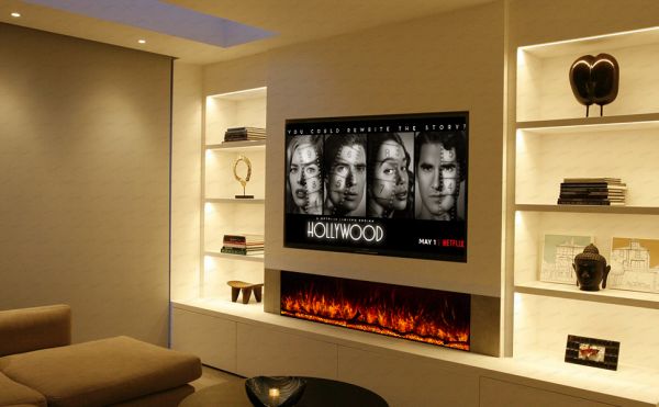 Clarendon Borderless Glass Fire - 71'' - Black