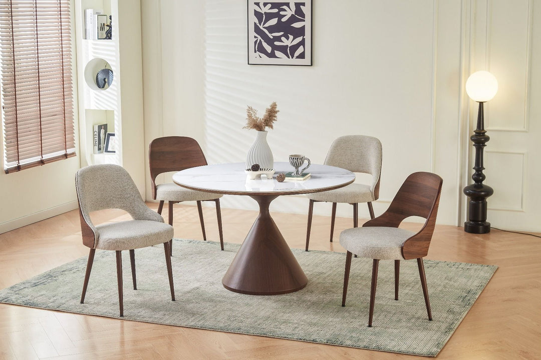 Corteo Table - Walnut & White / Sunset Cloud Vein