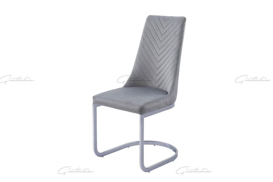 Curva Chair - GREY FRENCH VELVET