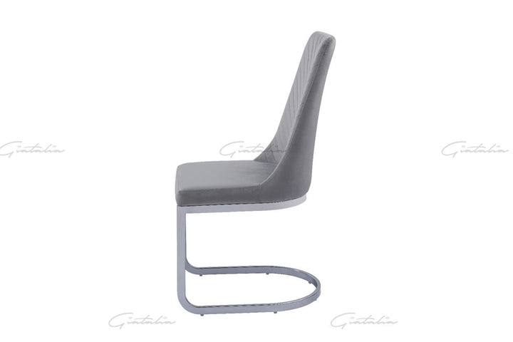 Curva Chair - GREY FRENCH VELVET