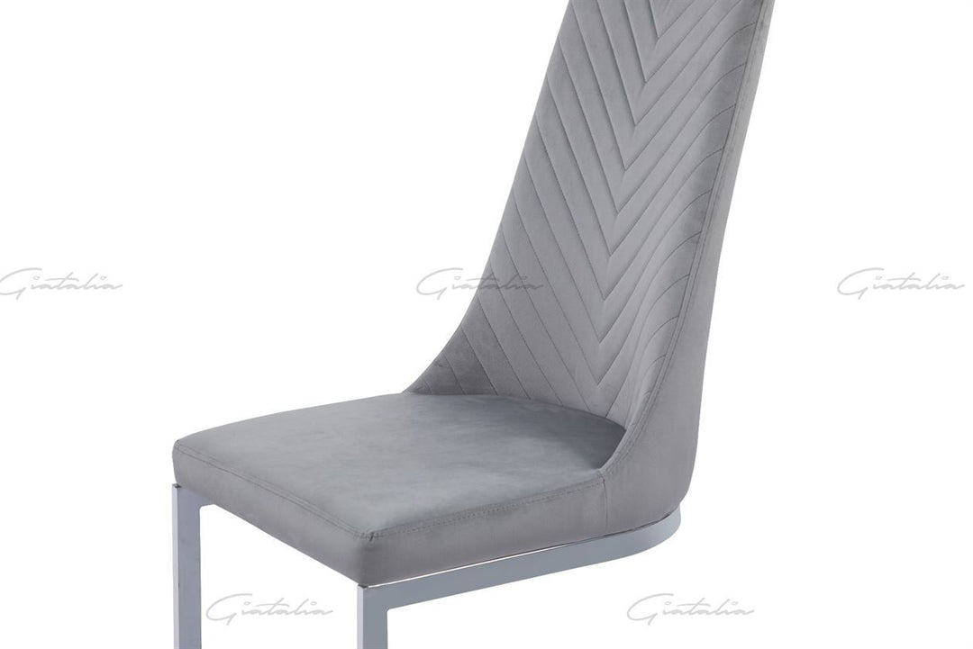 Curva Chair - GREY FRENCH VELVET