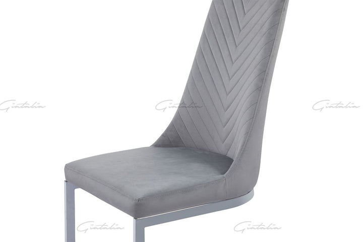 Curva Chair - GREY FRENCH VELVET