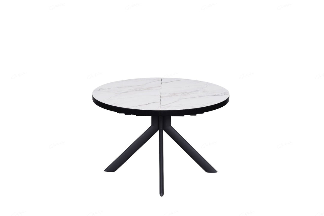 Danello Extending Dining Table - White & Sunset Cloud Vein Ceramic
