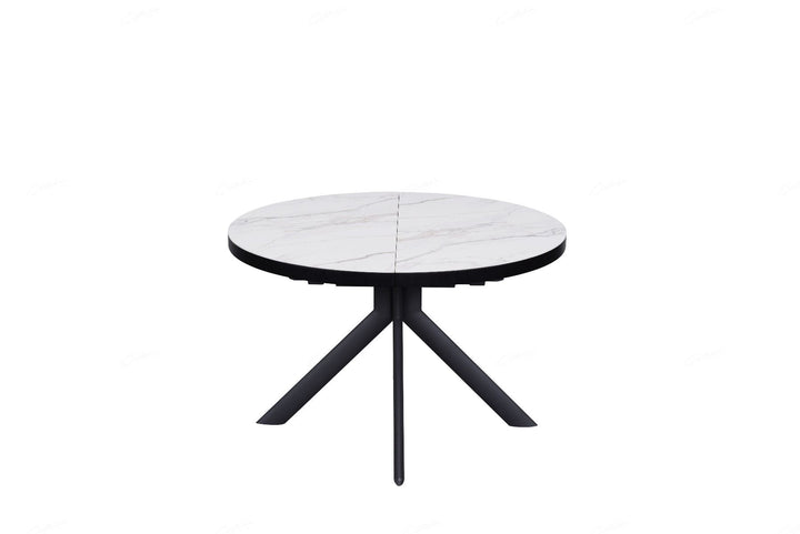 Danello Extending Dining Table - White & Sunset Cloud Vein Ceramic