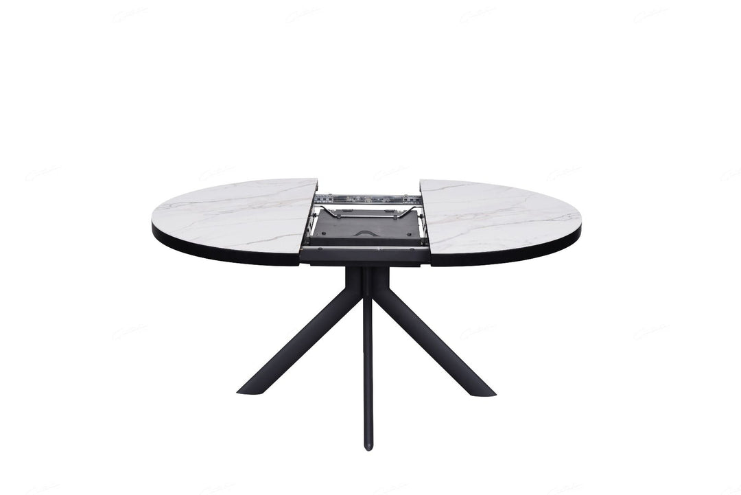 Danello Extending Dining Table - White & Sunset Cloud Vein Ceramic