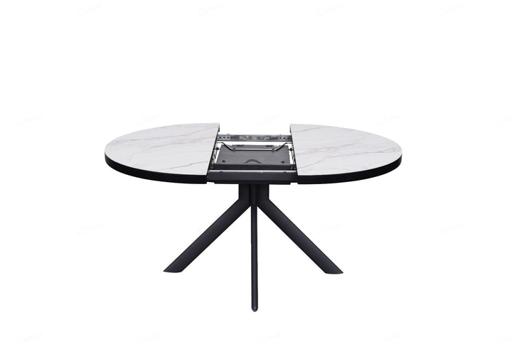 Danello Extending Dining Table - White & Sunset Cloud Vein Ceramic