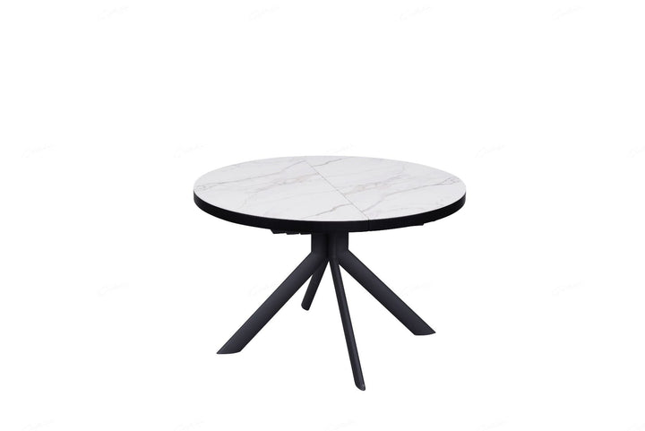 Danello Extending Dining Table - White & Sunset Cloud Vein Ceramic