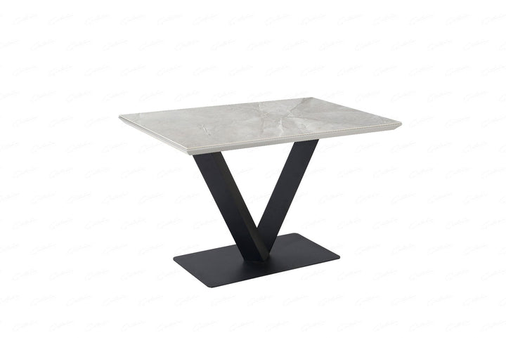 Alessia Ceramic Dining Table - Grey Ceramic Marble