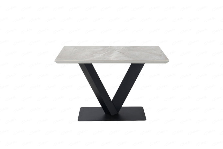 Alessia Ceramic Dining Table - Grey Ceramic Marble