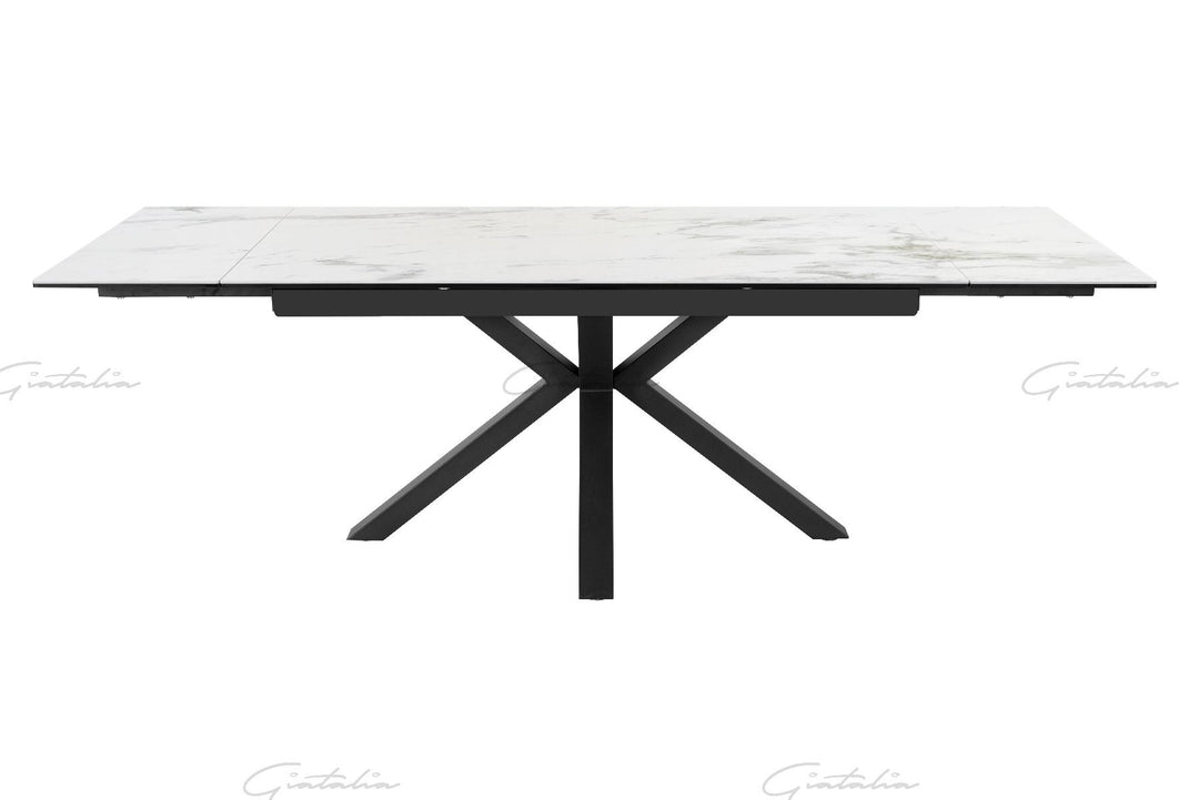Amari BIG Extending Table - White Ceramic Marble