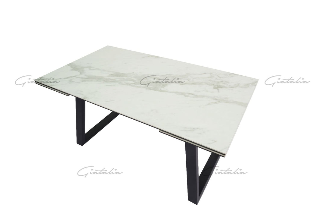 Dante Extending Table - White Ceramic