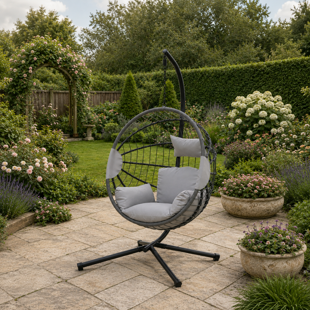 Hanging Egg Chair for Indoor and Outdoor - Light Grey