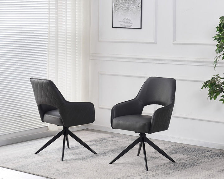 Enrica Chair - Dark Grey PU
