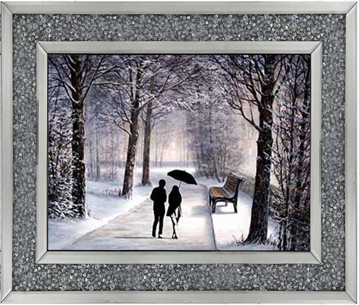 FG742 Couple Walking on Snow