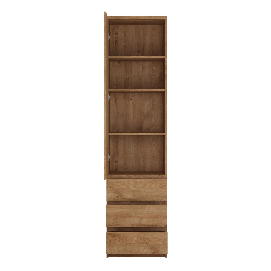 Fribo Tall Cupboard with 3 Drawers in Oak