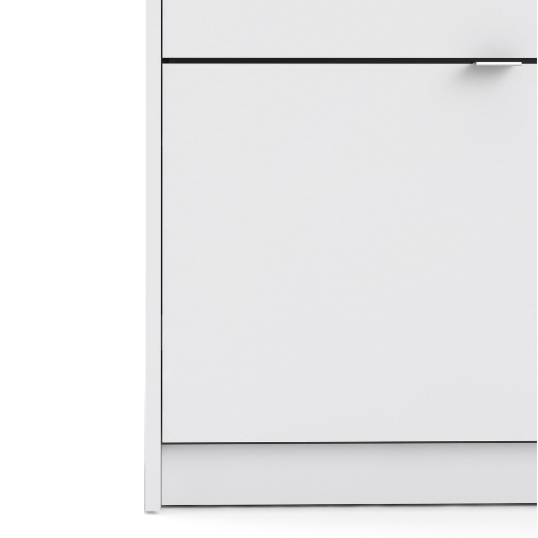 Shoes Cabinet with 4 Flip Doors and 2 Layers in White