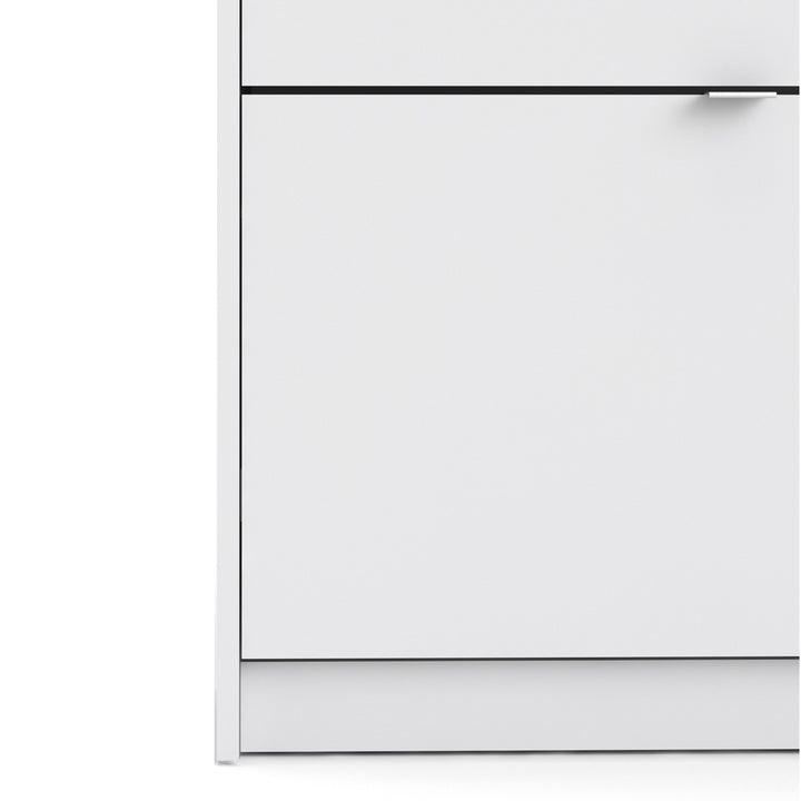 Shoes Cabinet with 4 Flip Doors and 2 Layers in White