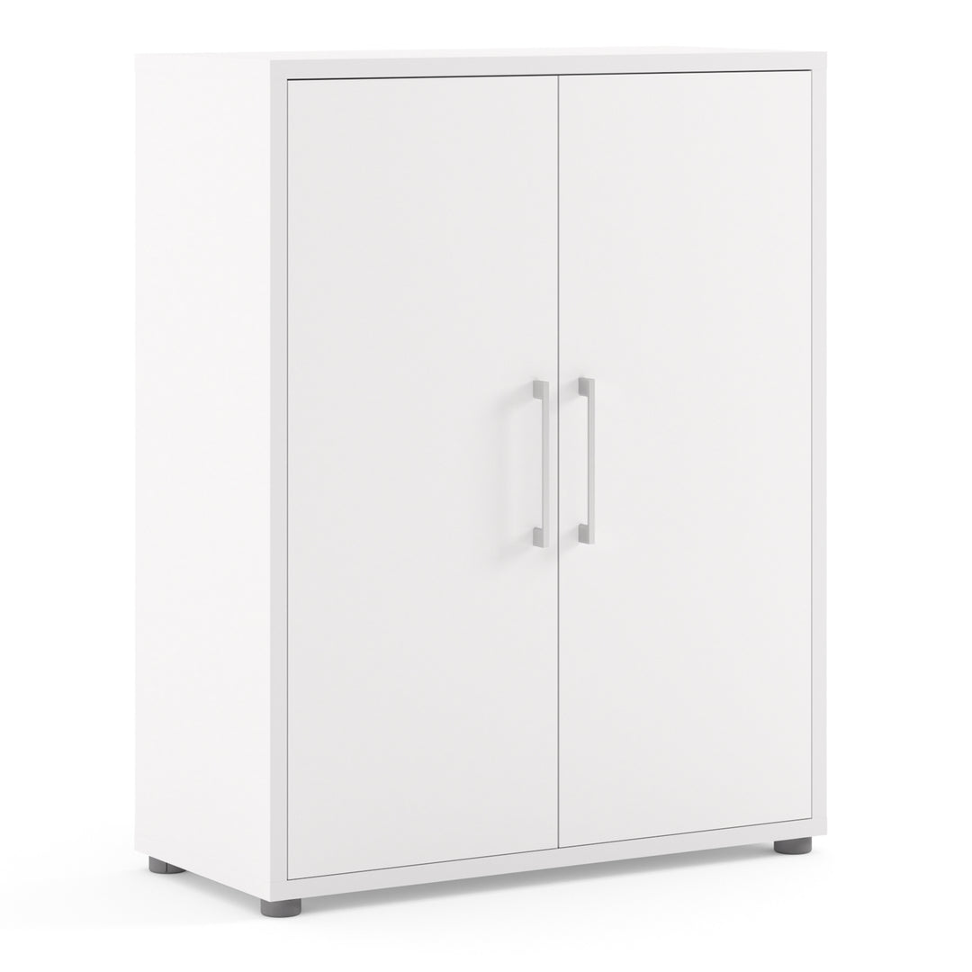 Prima Bookcase with 2 Shelves and 2 Doors in White