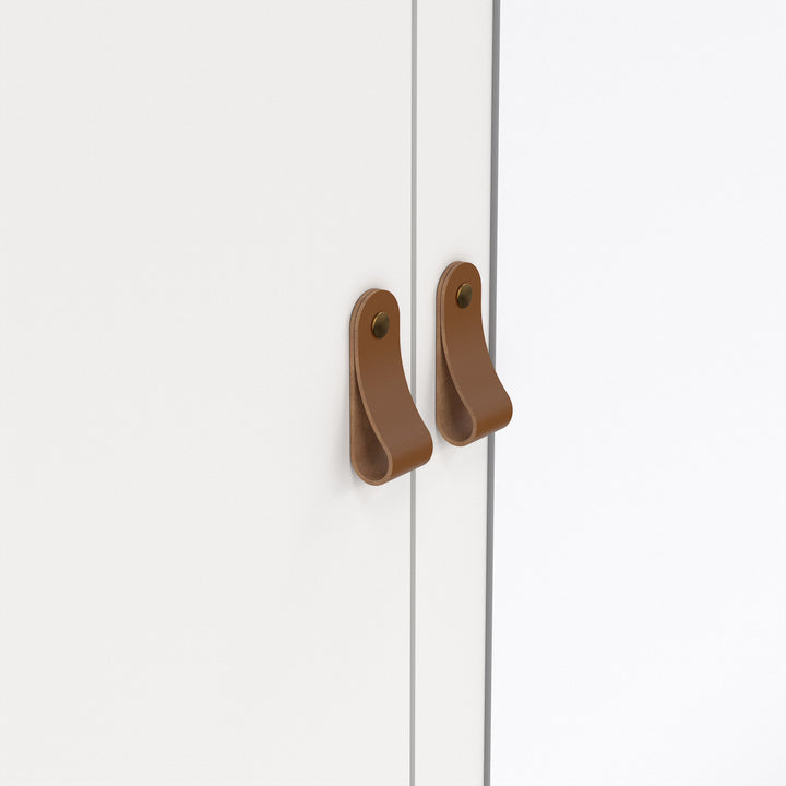 Barcelona Wardrobe  2 Door + 1 Mirrored Door with 2 Drawers in White Finish