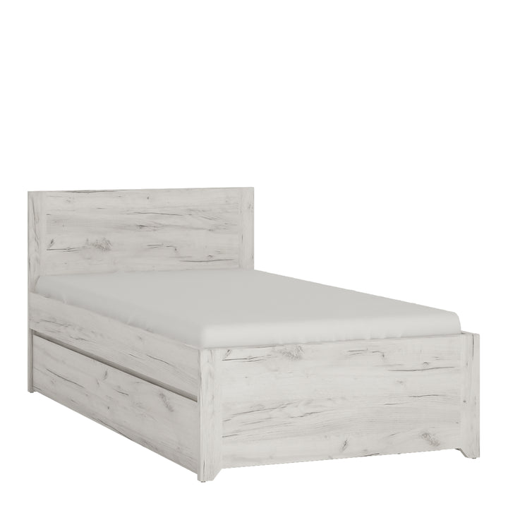 Angel Single Bed Frame with Underbed Storage Drawer (3ft/90x190cm, Includes Slats)