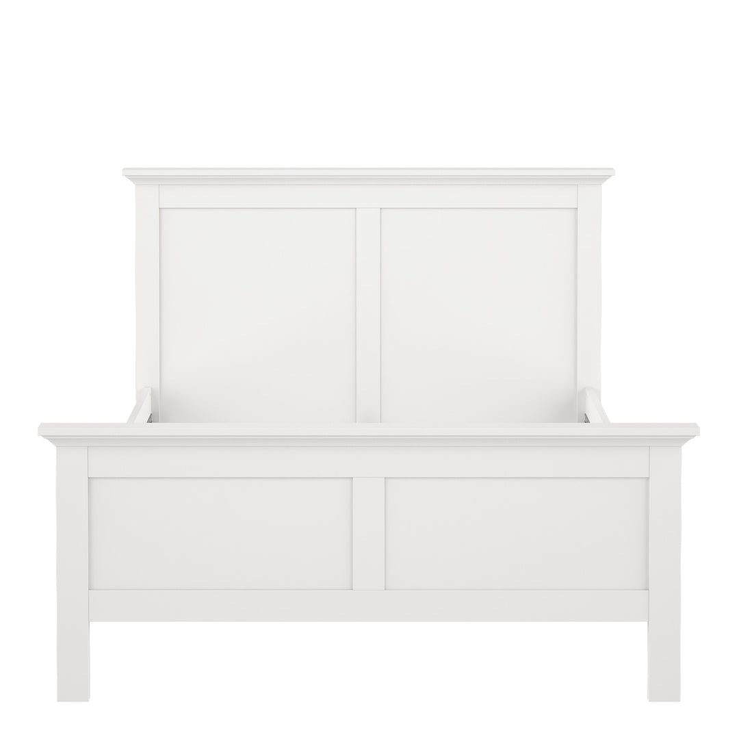 Paris Double Bed Frame 140 x 200cm in White Finish