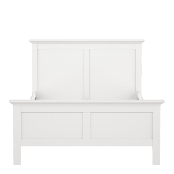 Paris Double Bed Frame 140 x 200cm in White Finish