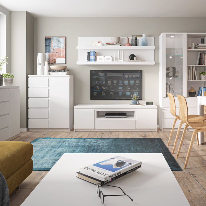 Fribo Cabinet with 1 Door and 5 Drawers in White Finish
