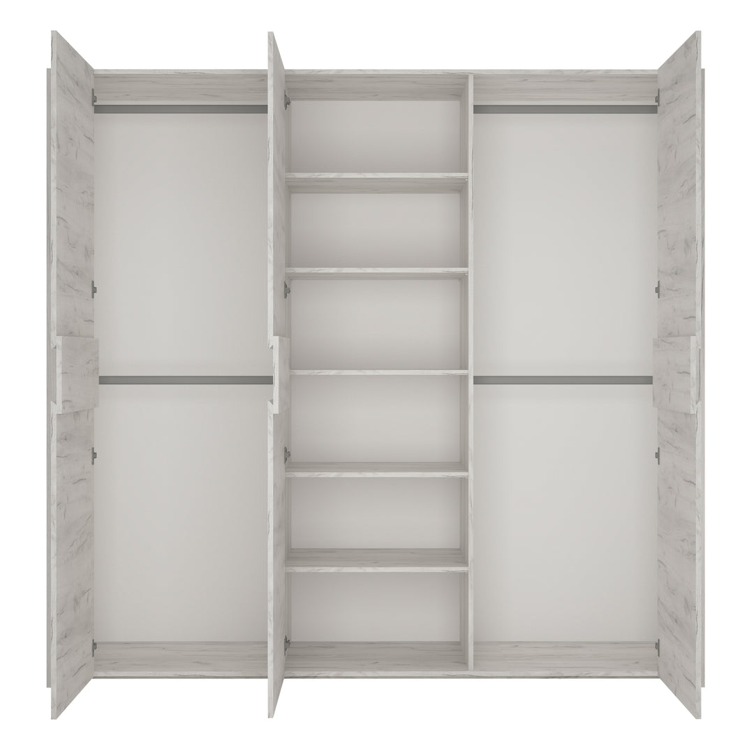 Angel Wardrobe  3 Door Modern Storage in White Finish