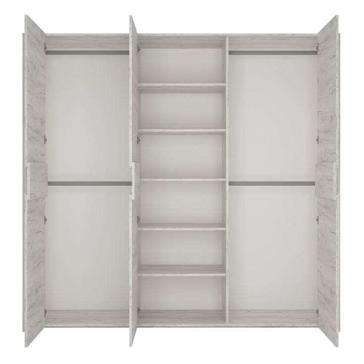 Angel Wardrobe  3 Door Modern Storage in White Finish
