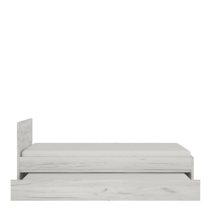 Angel Single Bed Frame with Underbed Storage Drawer (3ft/90x190cm, Includes Slats)