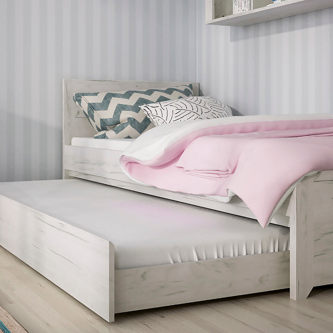 Angel Single Bed Frame with Underbed Storage Drawer (3ft/90x190cm, Includes Slats)