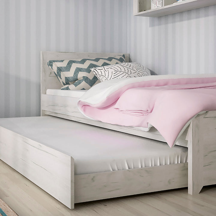 Angel Single Bed Frame with Underbed Storage Drawer (3ft/90x190cm, Includes Slats)