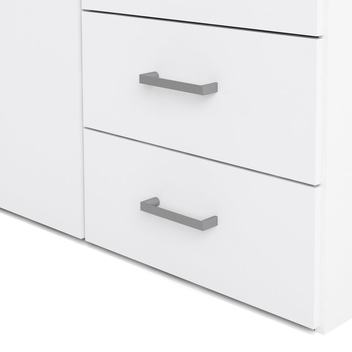 Space Wardrobe with 2 Doors + 3 Drawers in White 1750
