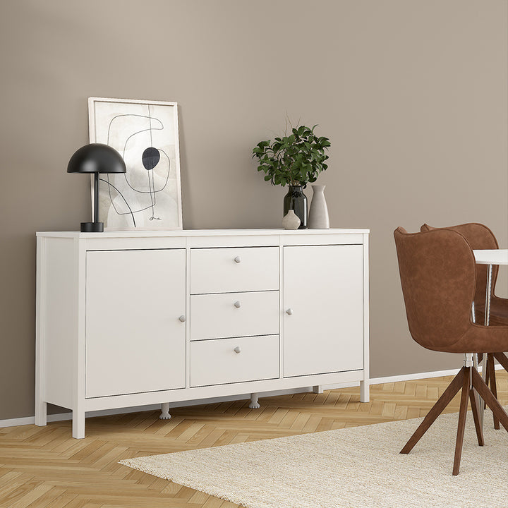 Madrid Sideboard 2 Doors + 3 Drawers in White