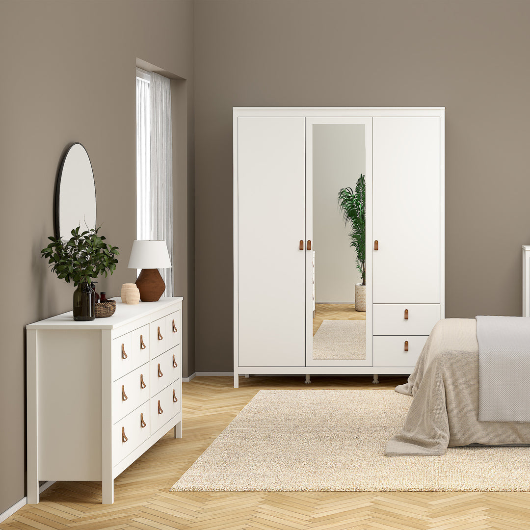 Barcelona Double Dresser 4+4 Drawers in White Finish