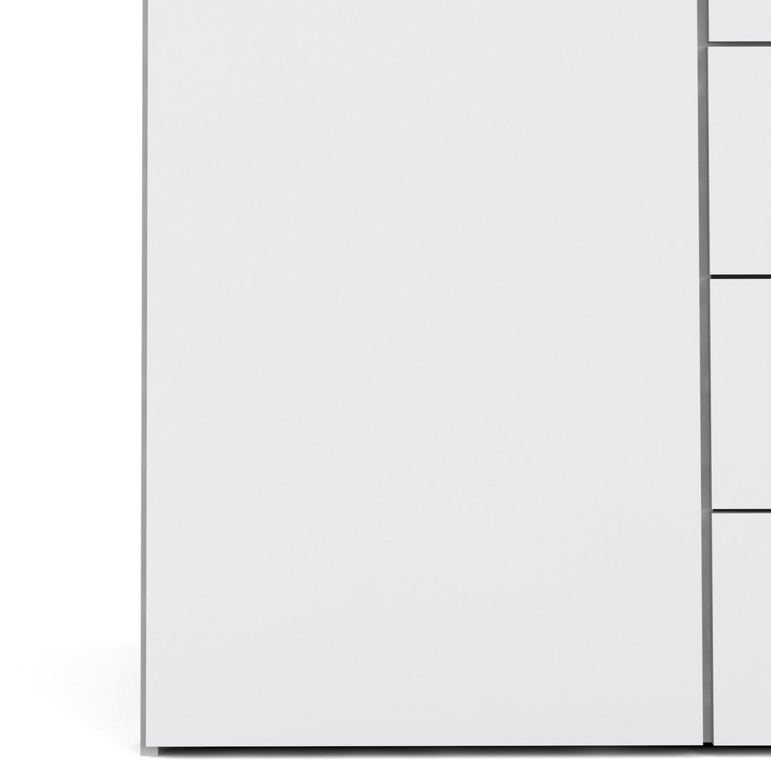 Space Wardrobe with 2 Doors + 3 Drawers in White 1750