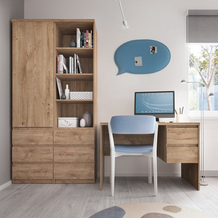 Fribo Tall Cupboard with 3 Drawers in Oak
