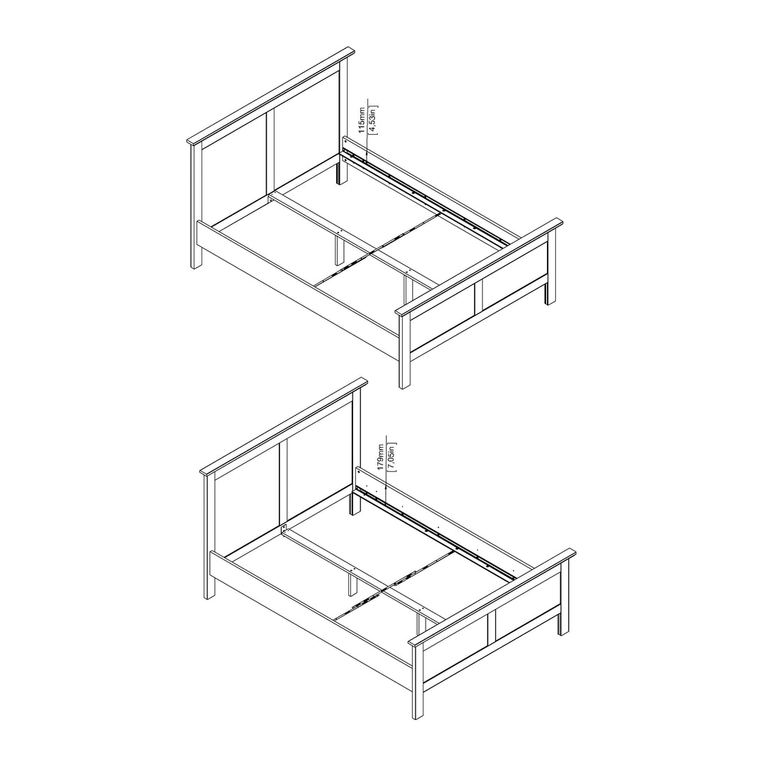 Paris Double Bed Frame 140 x 200cm in White Finish