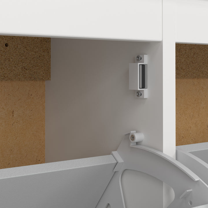 Barcelona Shoe Cabinet with 4 Flip-Down Doors in White