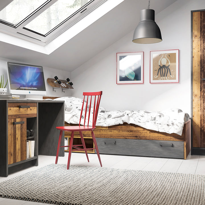 Brooklyn Underbed Drawer Walnut and Dark Grey
