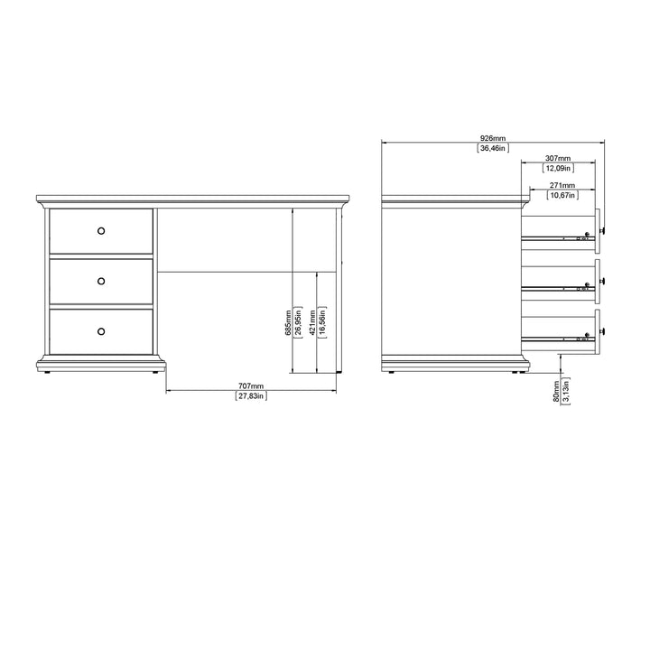 Paris Desk in White