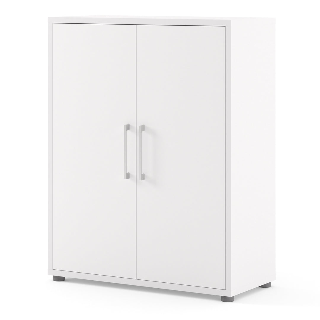 Prima Bookcase with 2 Shelves and 2 Doors in White