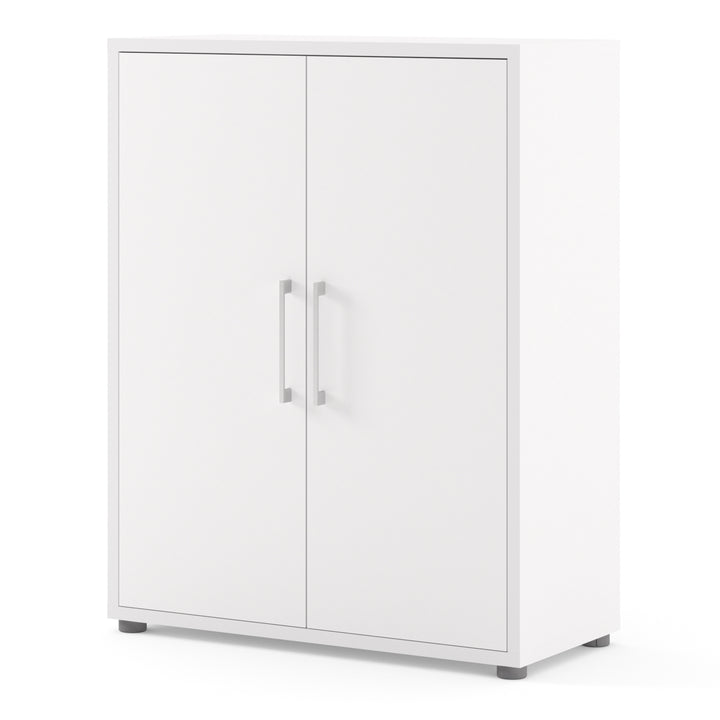 Prima Bookcase with 2 Shelves and 2 Doors in White