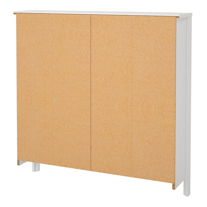 Barcelona Shoe Cabinet with 4 Flip-Down Doors in White