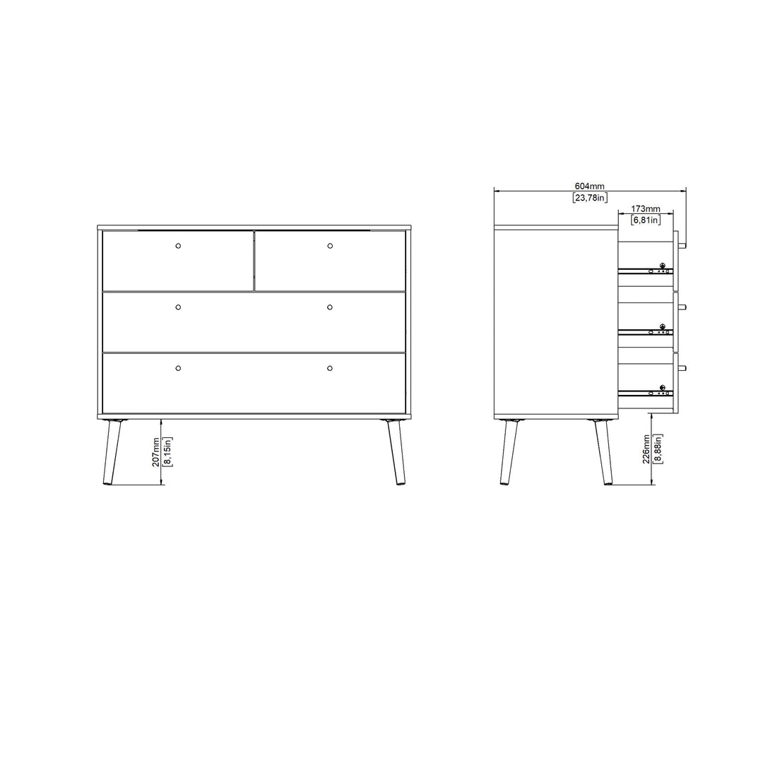 Cumbria Chest 2 + 2 Drawers White