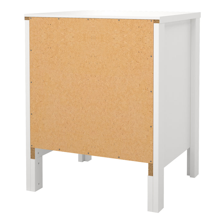 Barcelona Bedside Table 2 Drawers in White