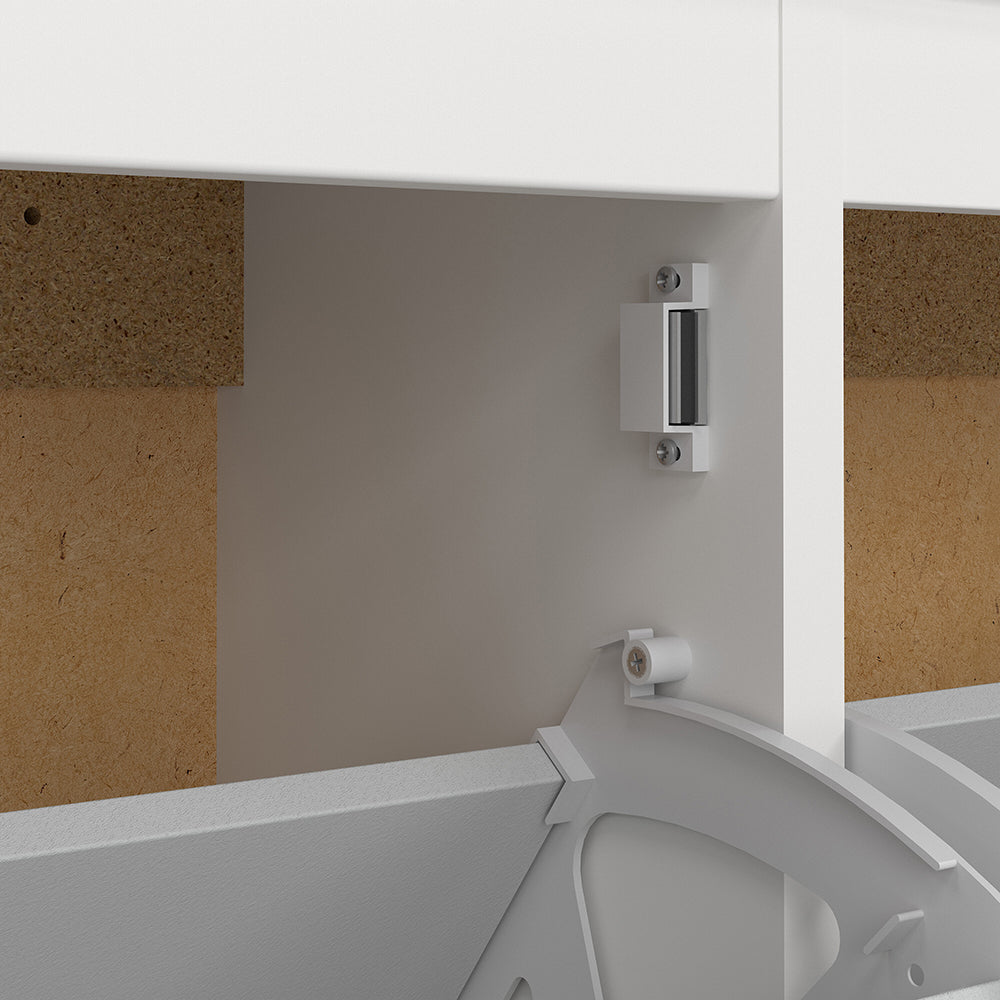 Madrid Shoe Cabinet with 4 Flip-Down Doors in White