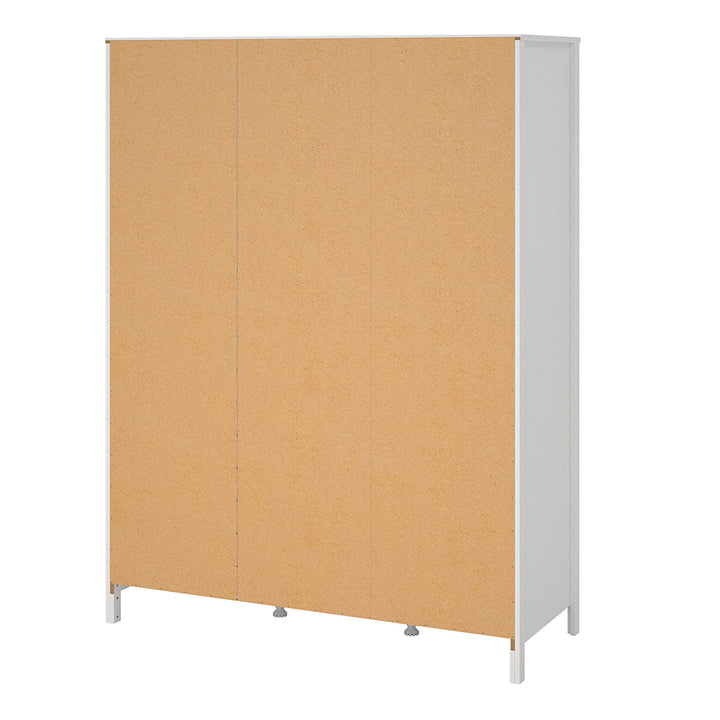 Madrid Wardrobe  2 Door + 1 Mirrored Door with 2 Drawers in White Finish